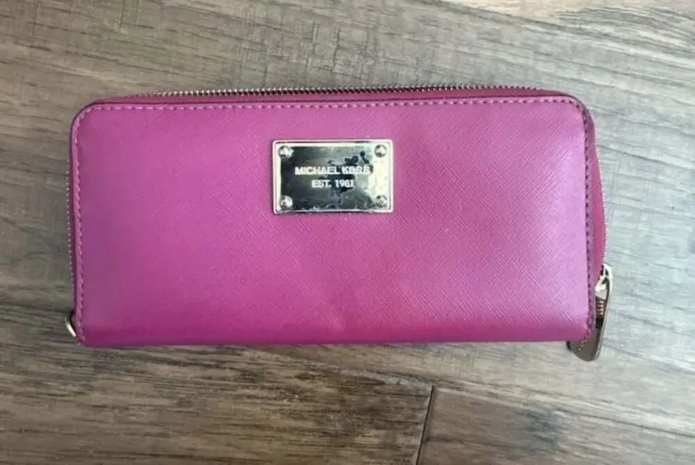 Michael Kors Saffiano Leather Continental Zip Around Wallet